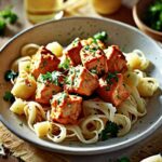 Garlic Butter Chicken Bites with Creamy Parmesan Pasta Recipe