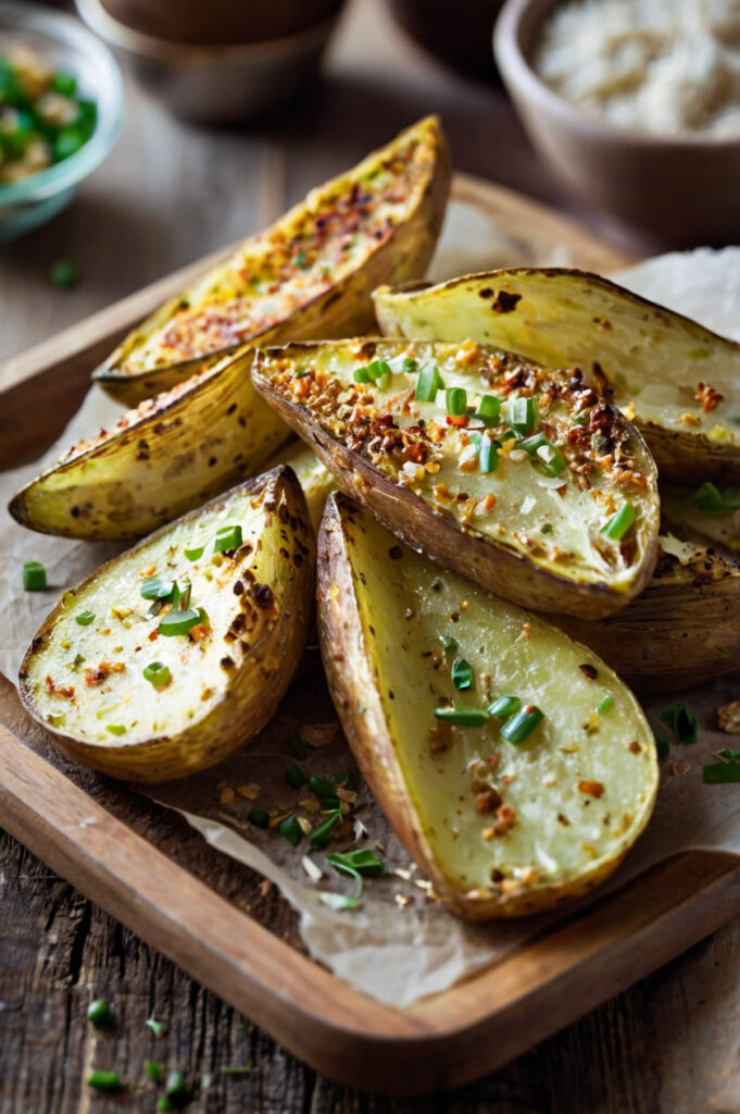 Baked Garlic Parmesan Potato Wedges Recipe