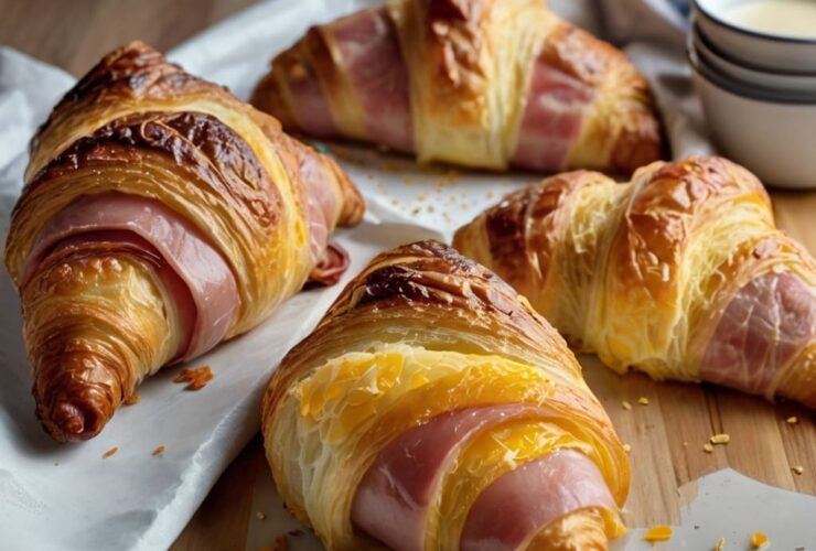 Baked Ham And Cheese Croissants Recipe