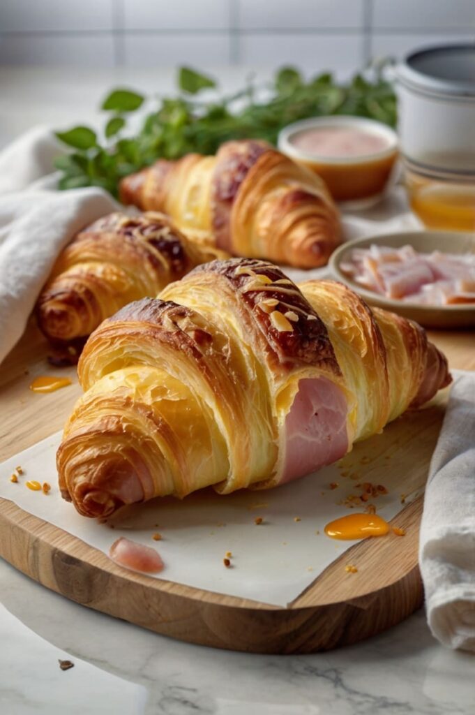 Baked Ham And Cheese Croissants Recipe