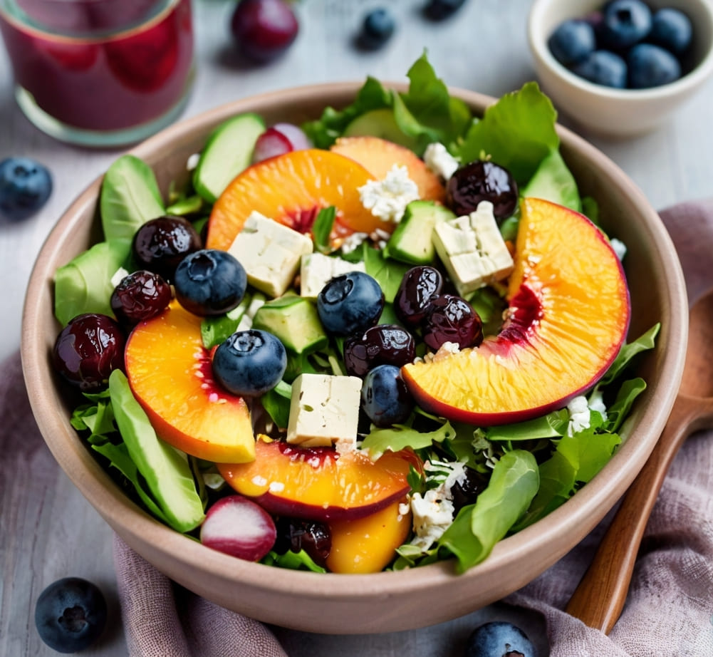Blueberry Peach Feta Salad Recipe
