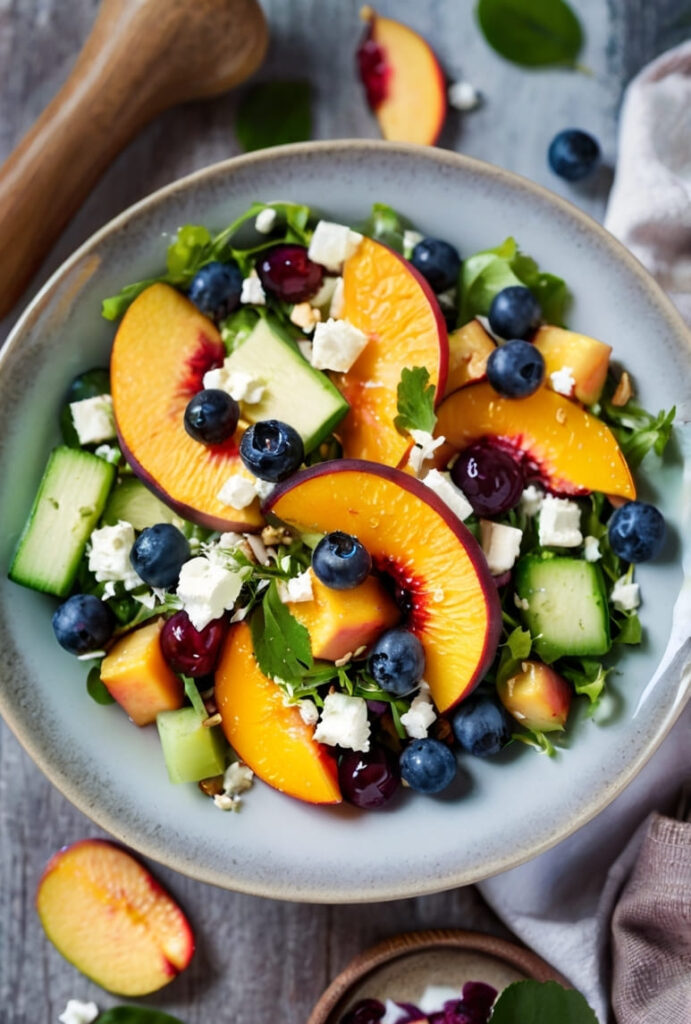 Blueberry Peach Feta Salad Recipe