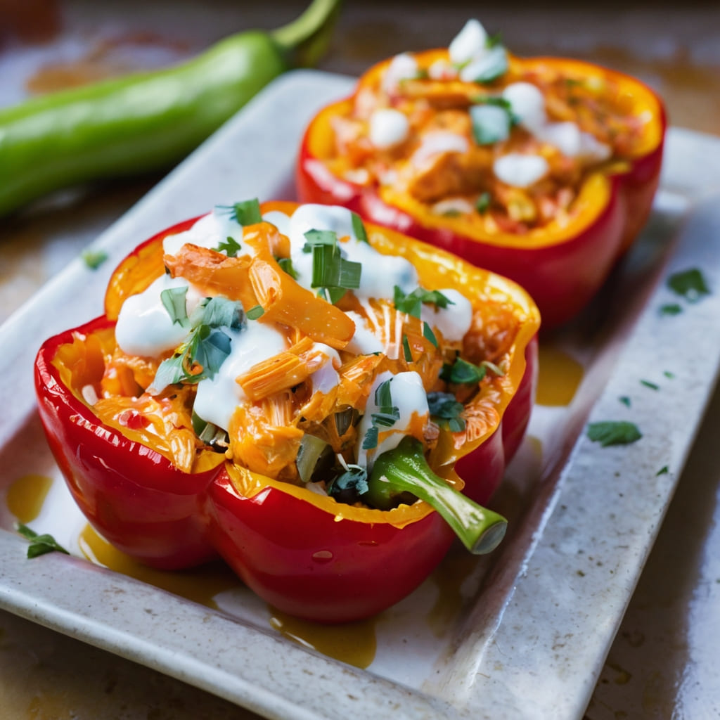 Buffalo Chicken Stuffed Peppers Recipe
