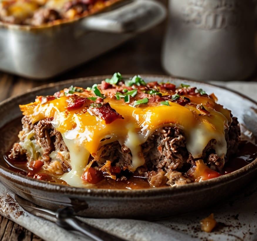 Cheesy Loaded Meatloaf Casserole Recipe