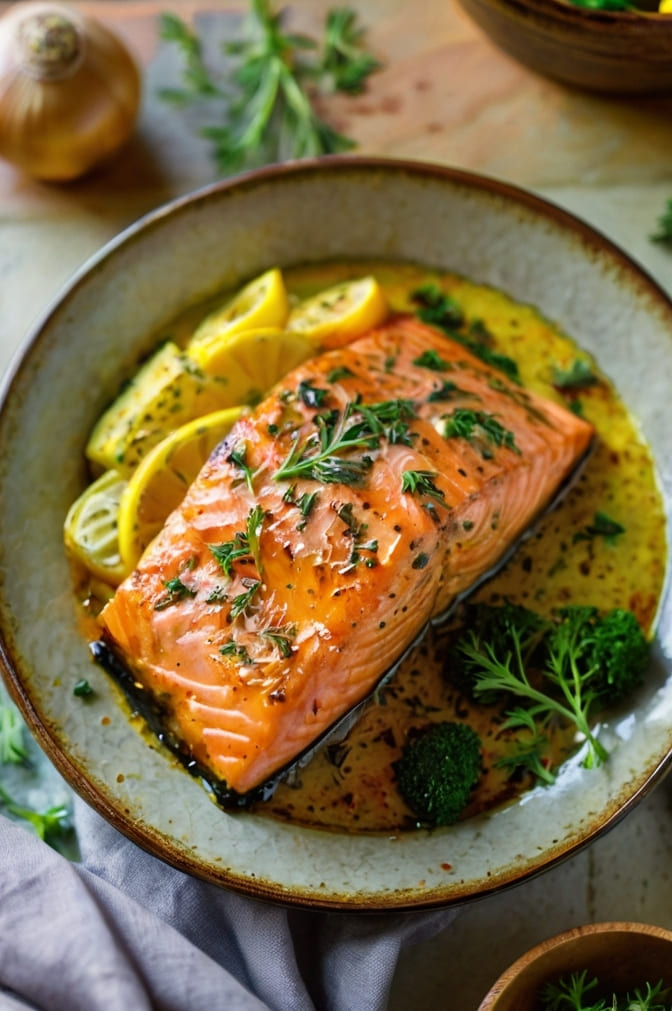 Garlic Butter Baked Salmon Recipe