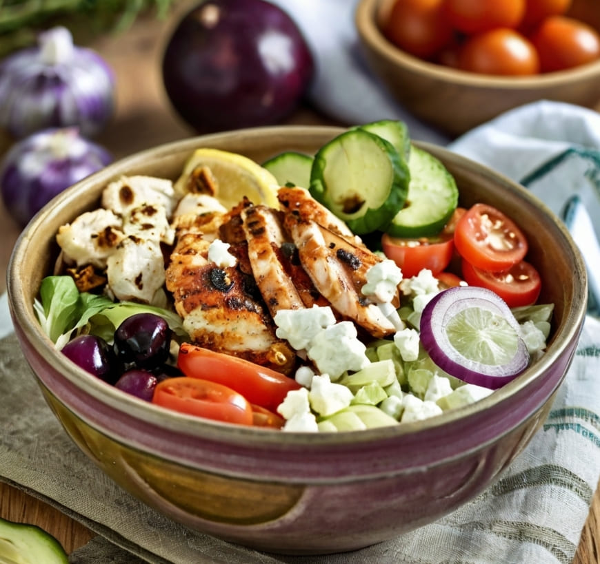 Low-Carb Greek Chicken Bowls Recipe