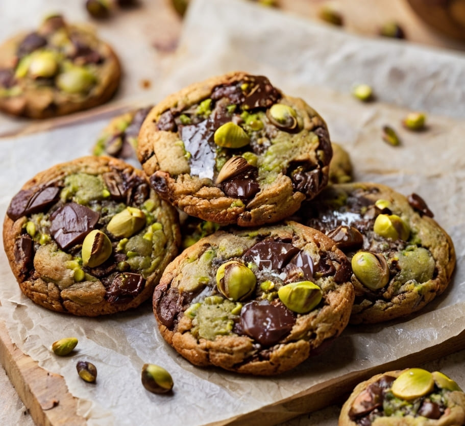 Pistachio Cream Chocolate Chip Cookies Recipe