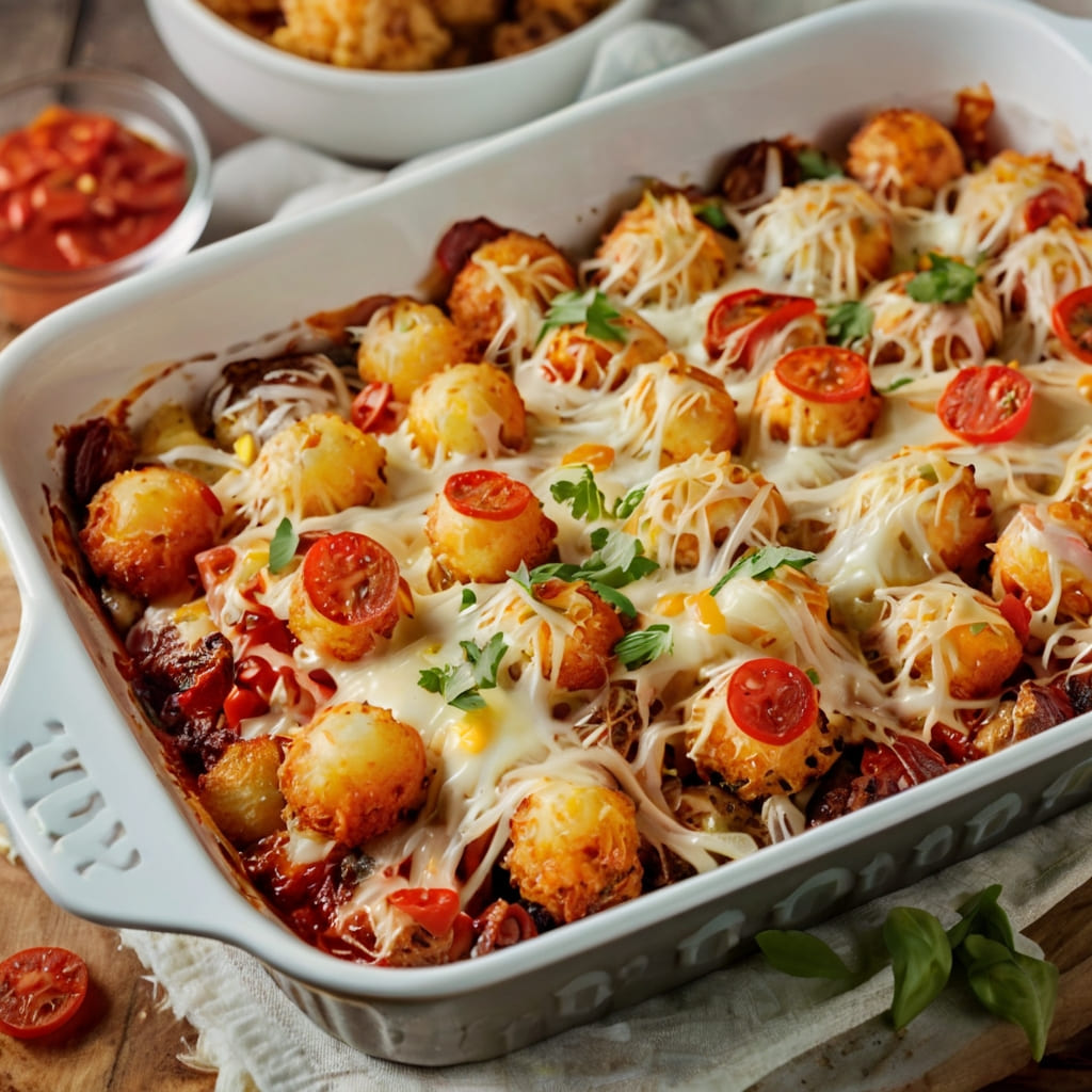 Tater Tot Pizza Casserole Recipe