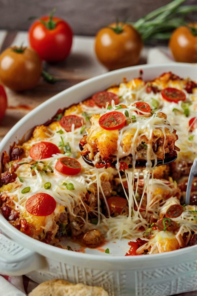 Tater Tot Pizza Casserole Recipe