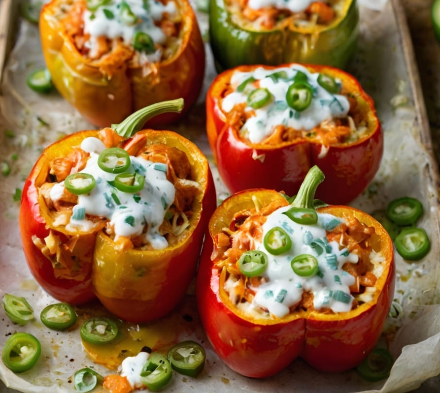 Buffalo Chicken Stuffed Peppers Recipe