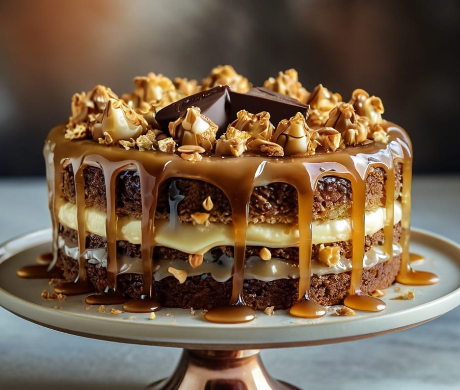 Caramel Toffee Crunch Cake Recipe