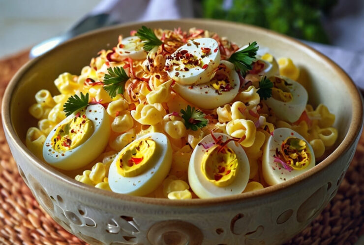 Creamy Deviled Egg Macaroni Salad Recipe