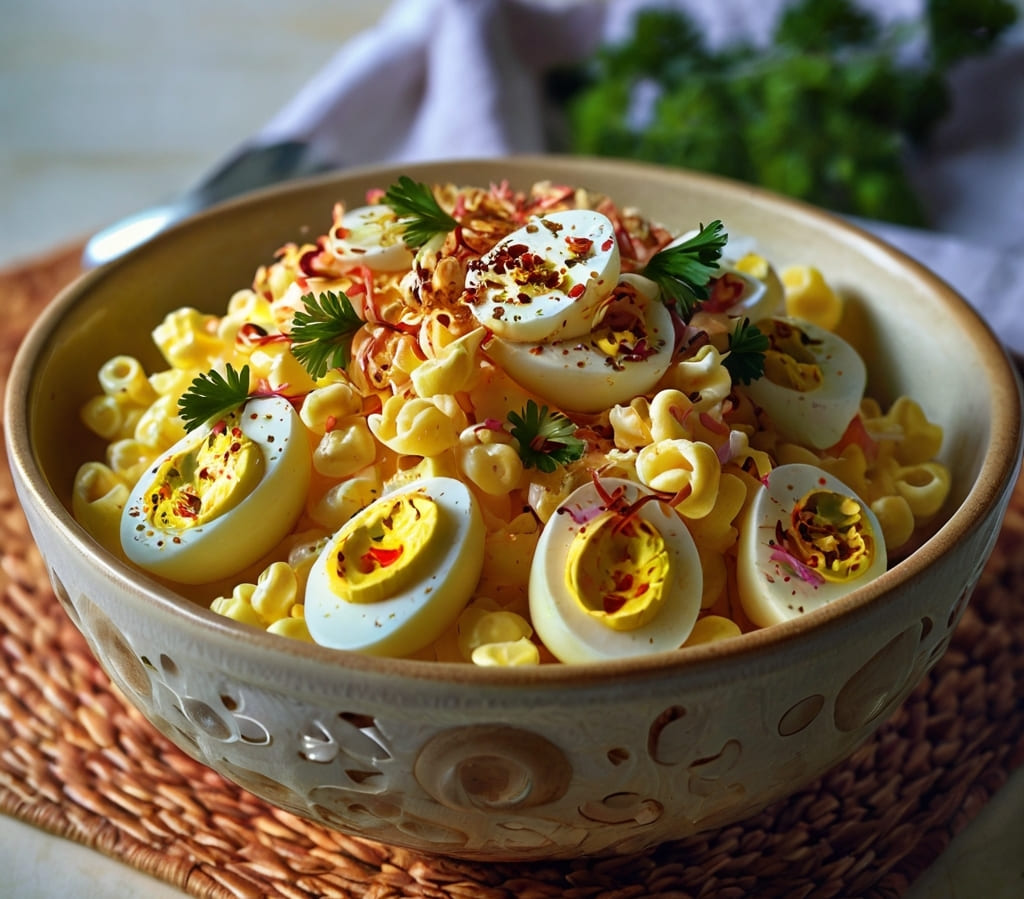Creamy Deviled Egg Macaroni Salad Recipe