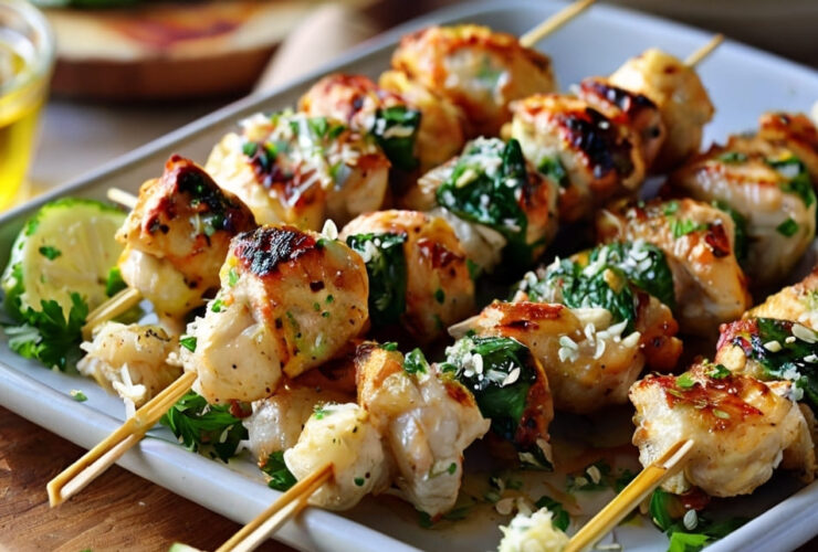 Ranch Garlic Parmesan Chicken Skewers Recipe