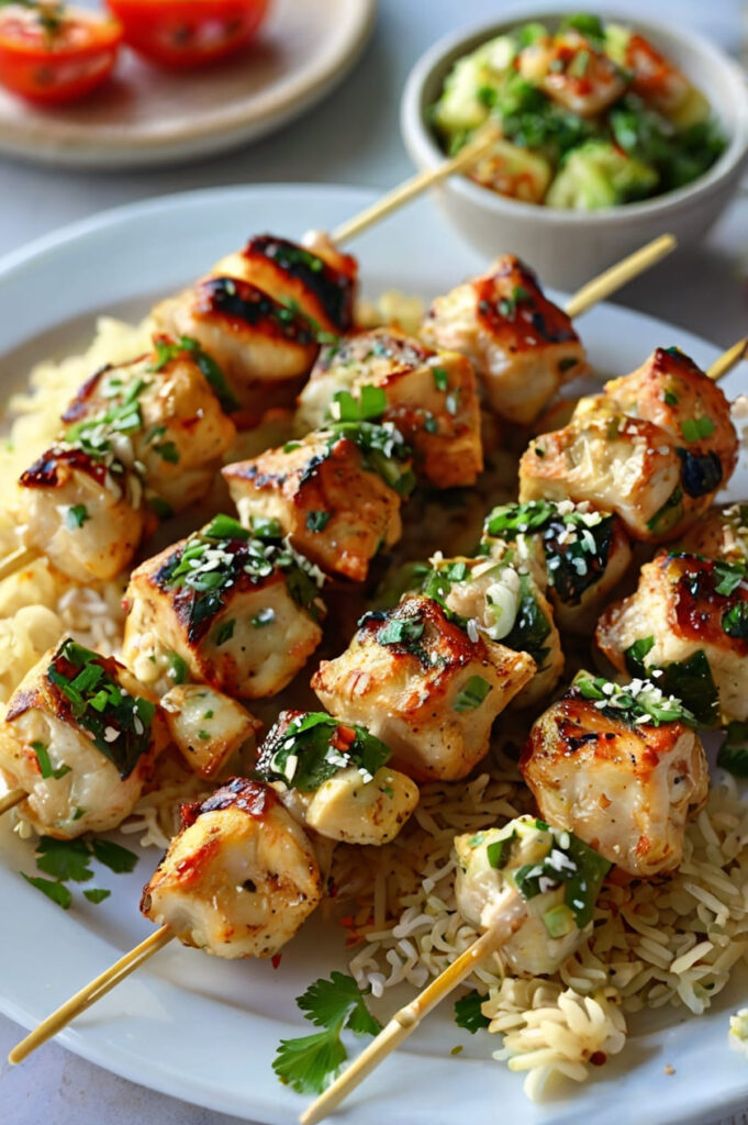Ranch Garlic Parmesan Chicken Skewers Recipe