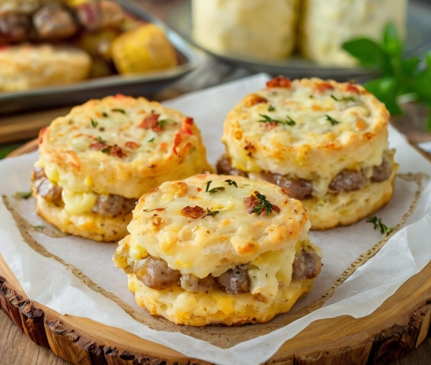 Sausage Cheese Butter Swim Biscuits Recipe