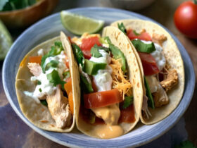 Slow Cooker Queso Chicken Tacos Recipe