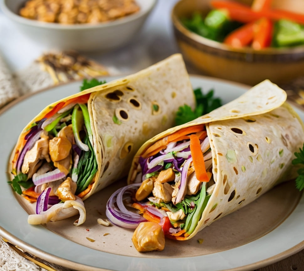 Thai Peanut Chicken Wraps Recipe