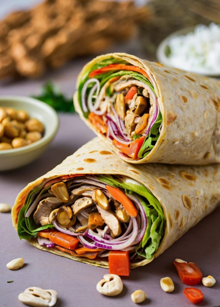 Thai Peanut Chicken Wraps Recipe