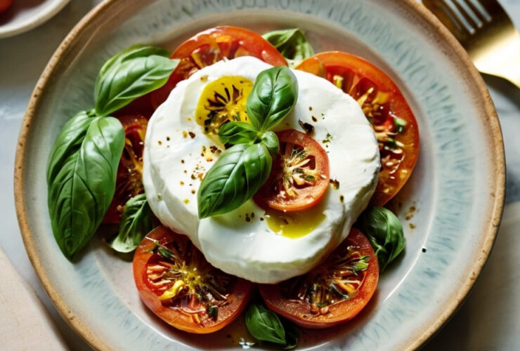 Tomato and Basil Burrata Salad