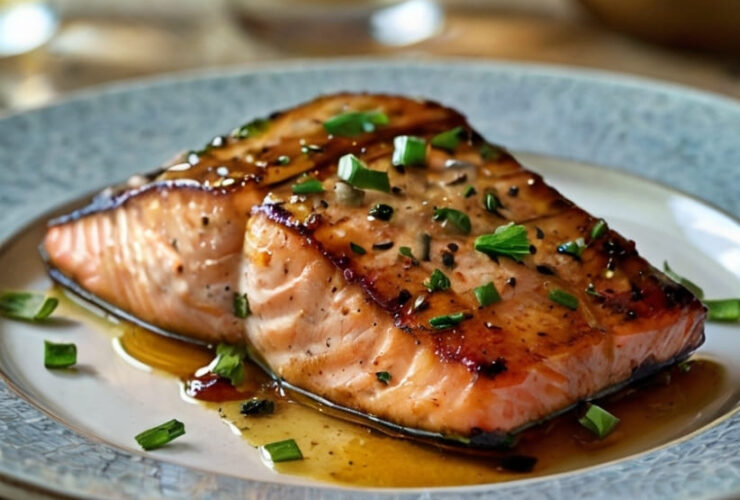 Bourbon Peach Roasted Salmon Recipe