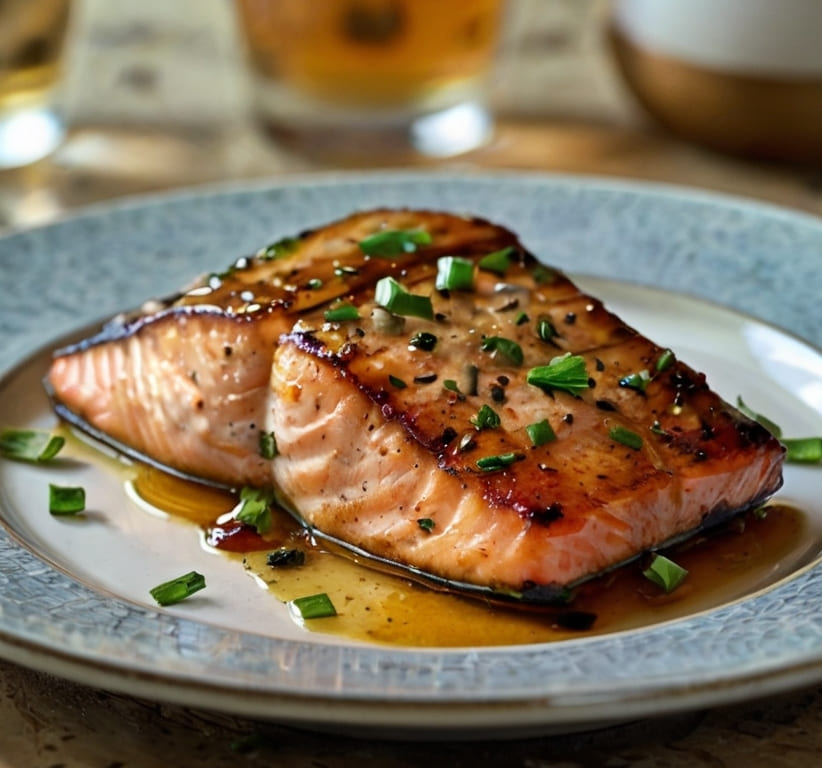 Bourbon Peach Roasted Salmon Recipe
