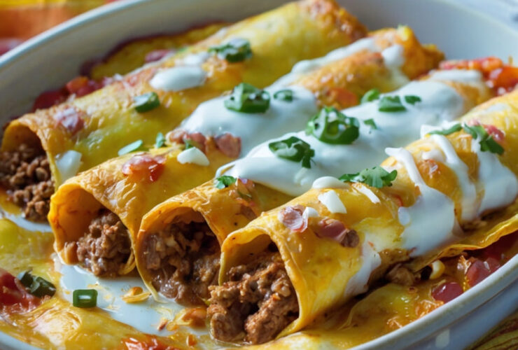 Cheesy Ground Beef Enchiladas Recipe