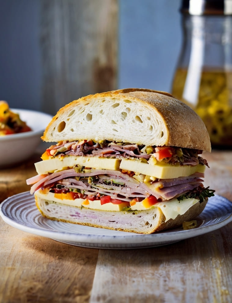 Classic Italian Muffuletta Sandwich Recipe