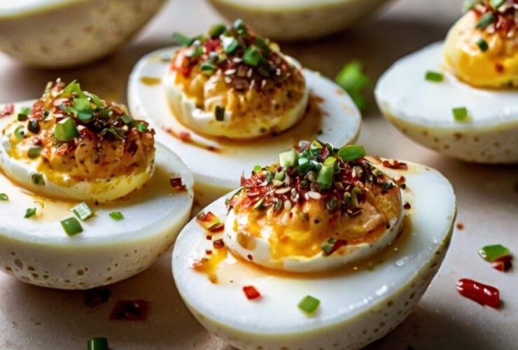 Spicy Chili Garlic Deviled Eggs Recipe
