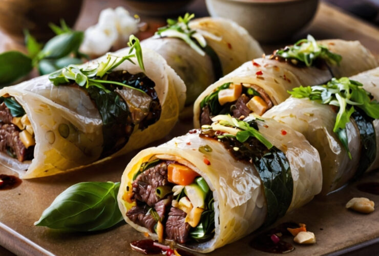 Thai Basil Beef Rolls Recipe