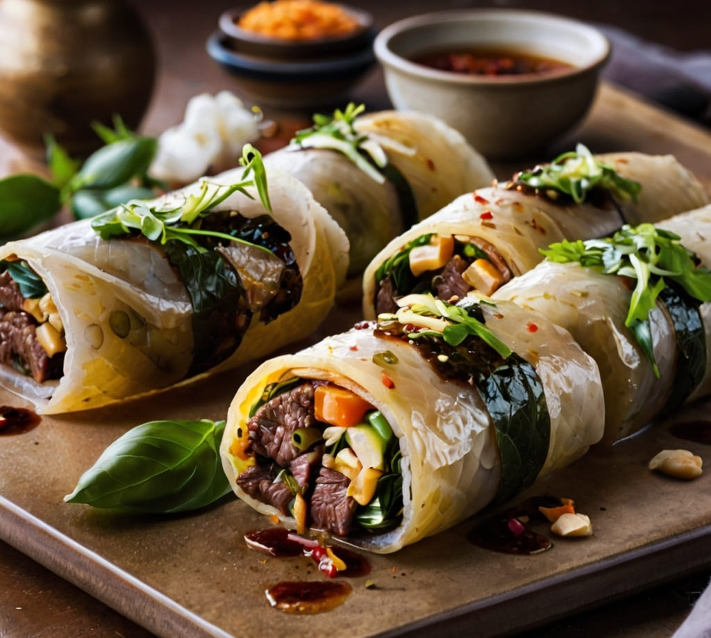 Thai Basil Beef Rolls Recipe