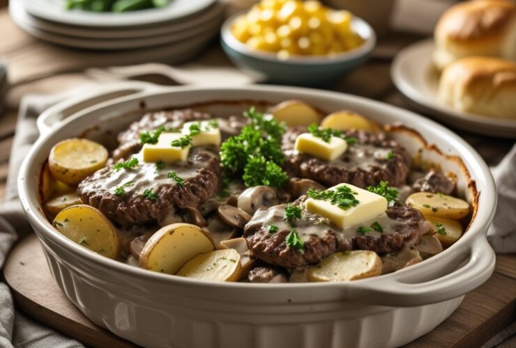Amish Hamburger Steak Bake Recipe