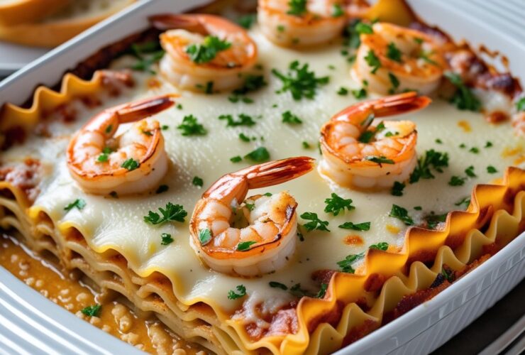 Garlic Butter Shrimp Scampi Lasagna Recipe