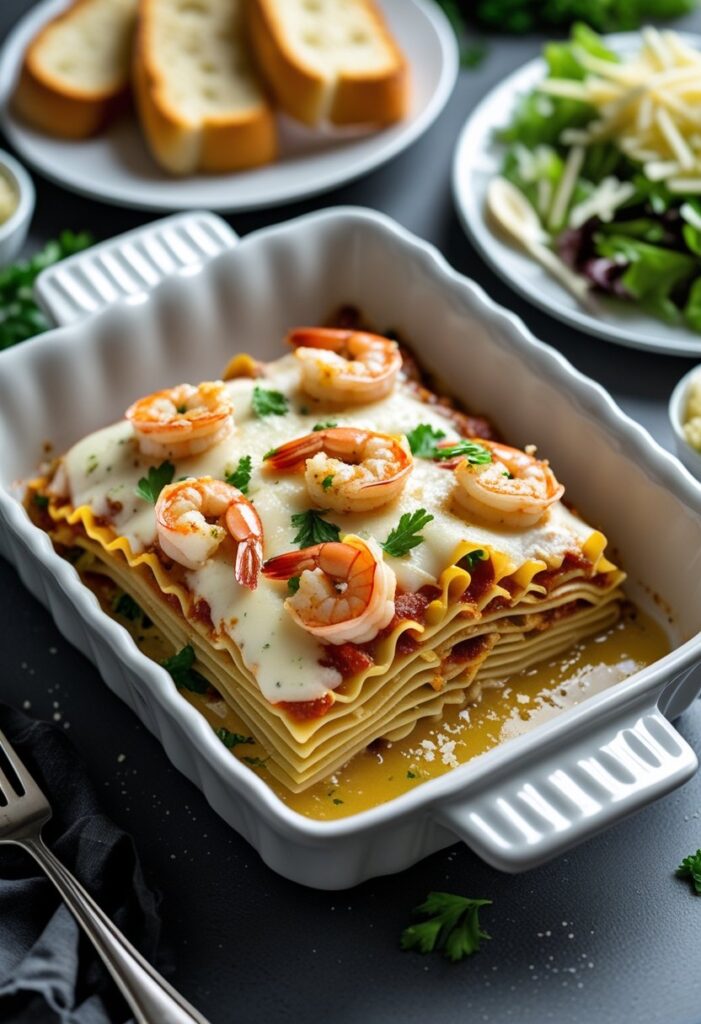 Garlic Butter Shrimp Scampi Lasagna Recipe
