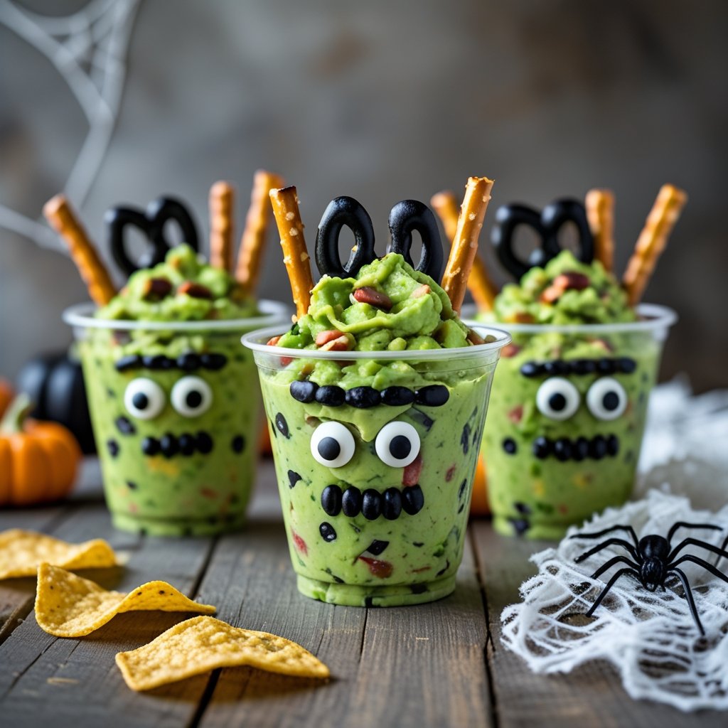 Frankenstein Guacamole Cups