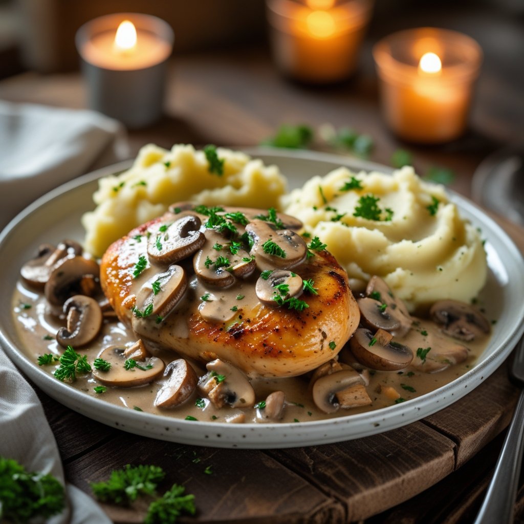Slow Cooker Creamy Mushroom Chicken