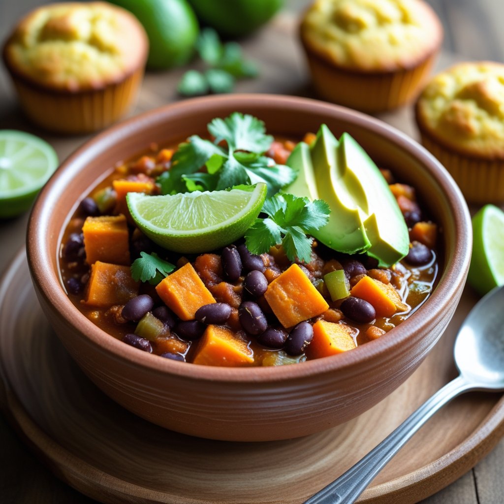 Crockpot Sweet Potato & Black Bean Chili