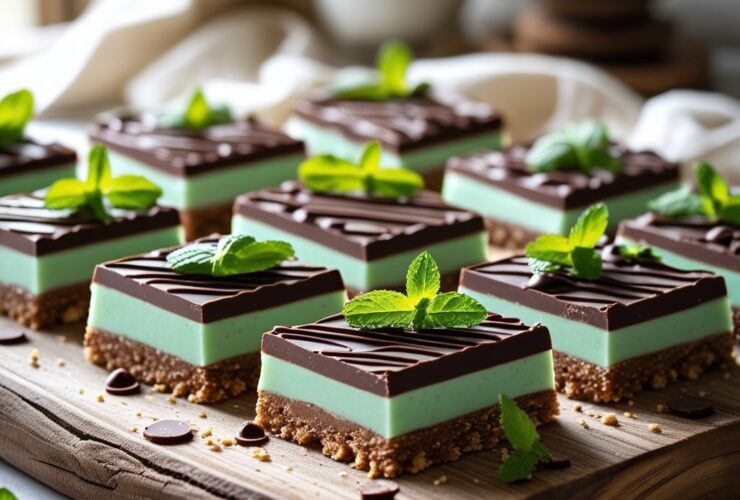 No Bake Mint Chocolate Bars Recipe