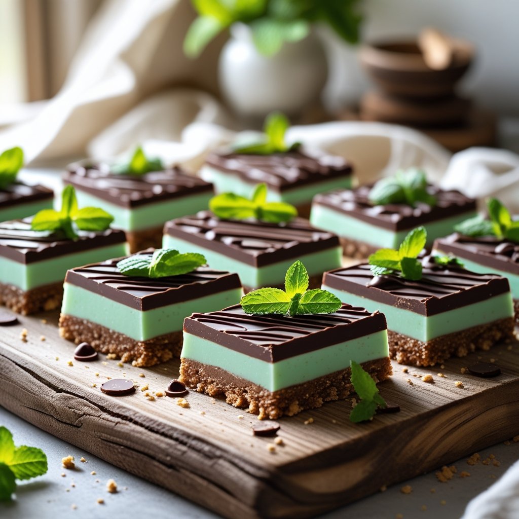 No Bake Mint Chocolate Bars Recipe