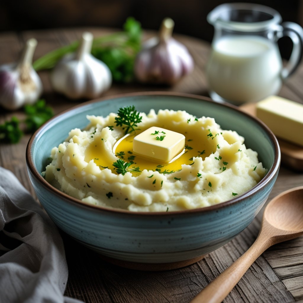 Creamy Garlic Mashed Potatoes Recipe