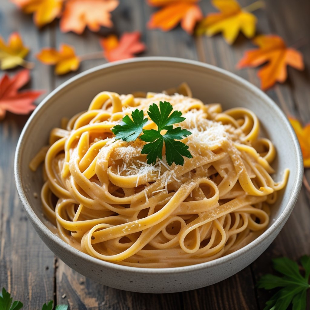 1. Creamy Pumpkin Alfredo Pasta