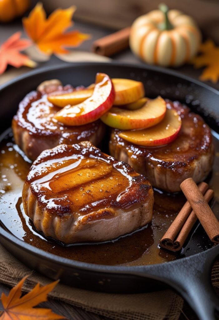 Maple-Glazed Pork Chops with Apples