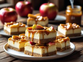 Caramel Apple Cheesecake Bars Recipe.
