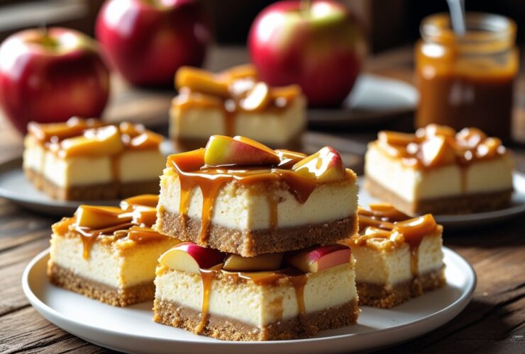 Caramel Apple Cheesecake Bars Recipe.