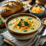 Cheddar Garlic Herb Potato Soup Recipe