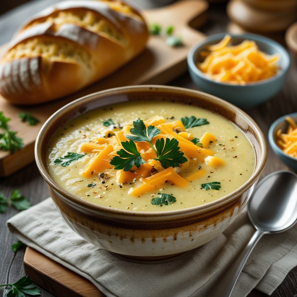 Cheddar Garlic Herb Potato Soup Recipe
