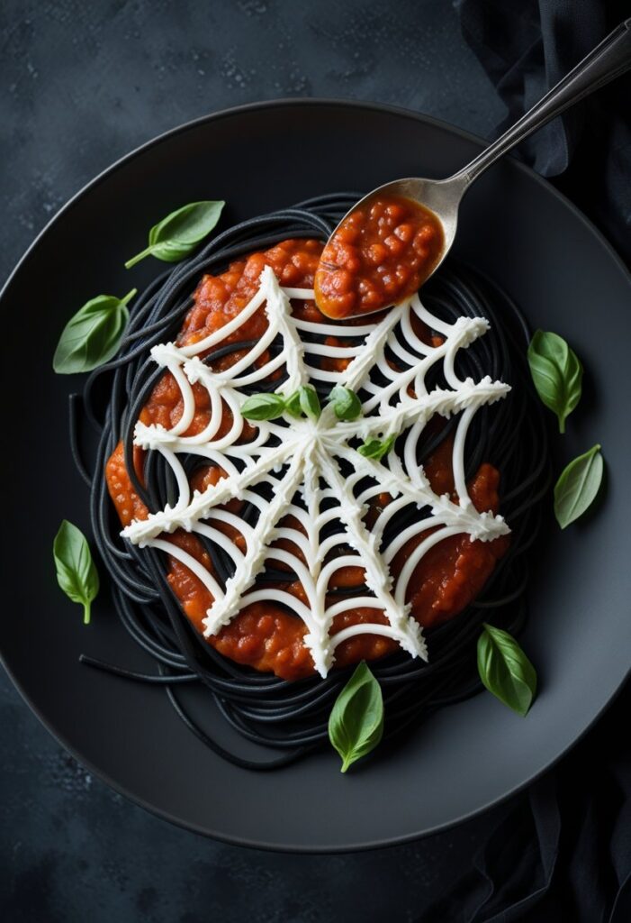 Spooky Spiderweb Spaghetti