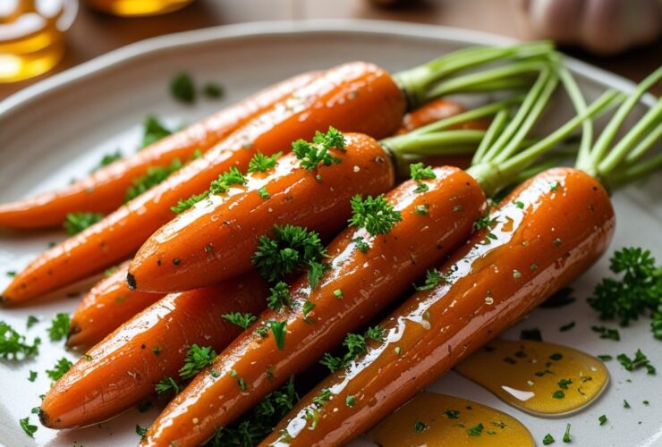 Honey Garlic Butter Roasted Carrots Recipe
