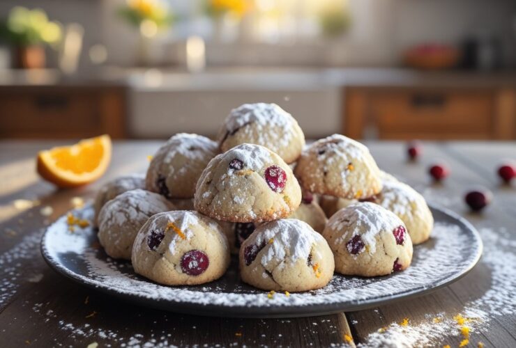 Cranberry Orange Snowball Cookies Recipe