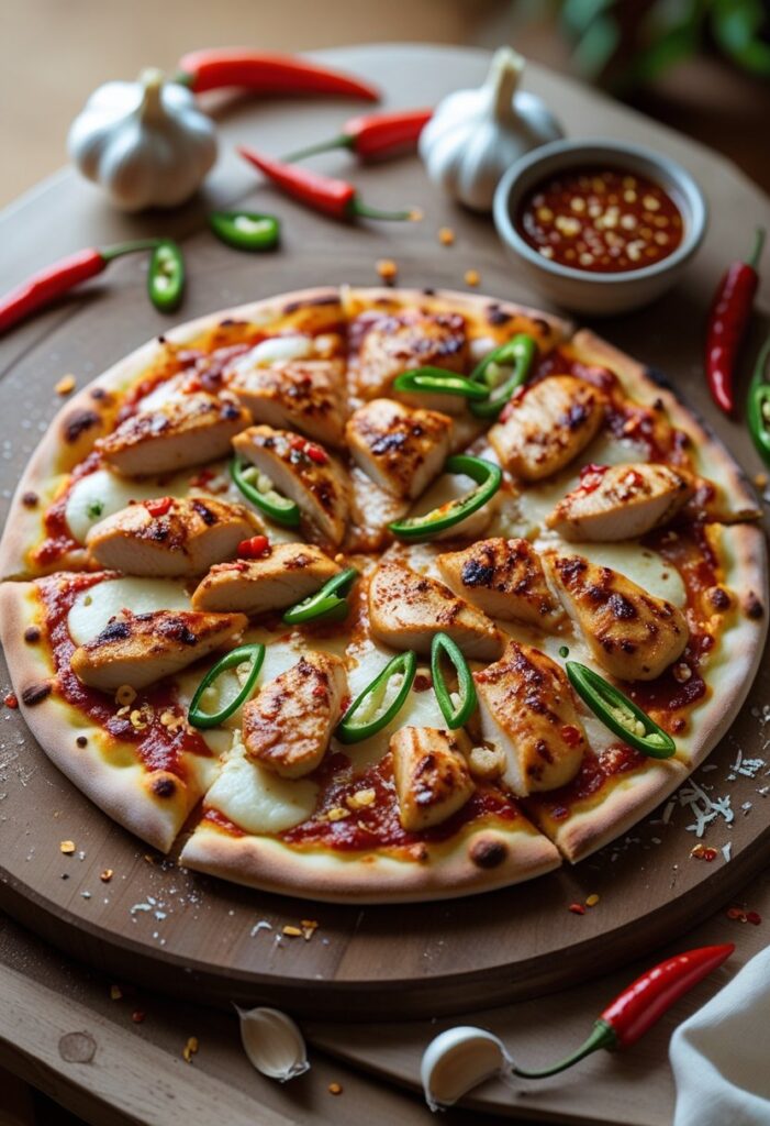Chili Garlic Chicken Pizza Recipe